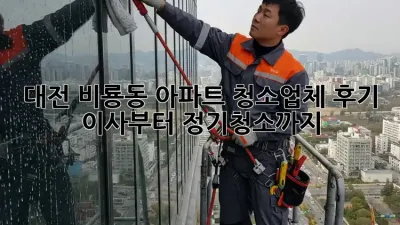 대전 비룡동 아파트 청소업체 후기: 이사부터 정기청소까지!